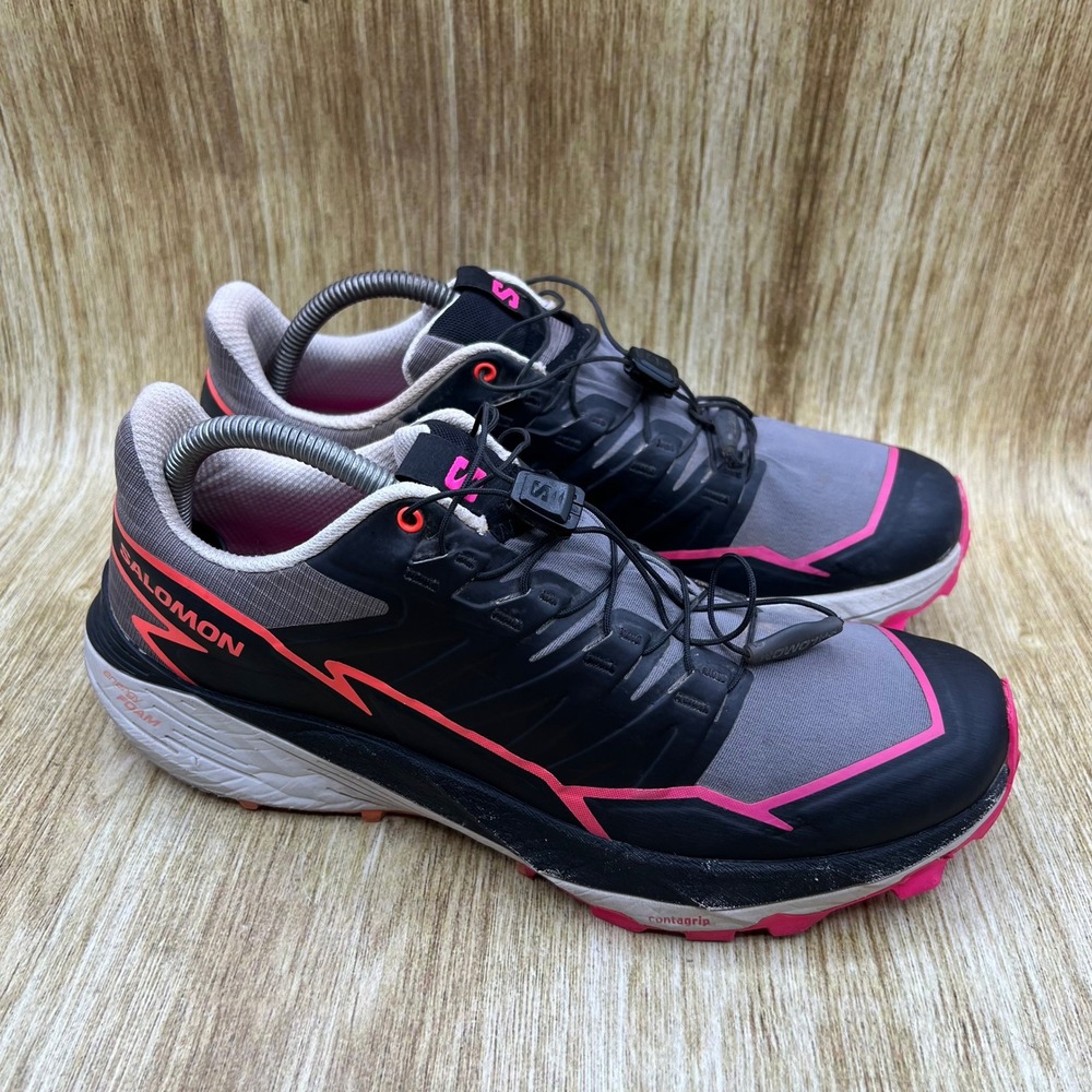Salomon Thundercross Men's Size 8.5 Grey Black Pink Trail Running Shoes 473826